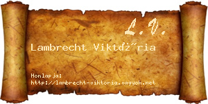 Lambrecht Viktória névjegykártya